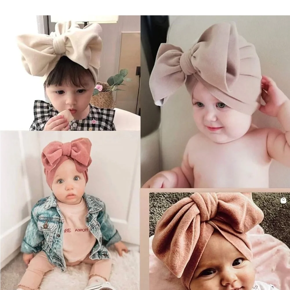 Baby Girl Bow Turban and Bandana Bib Set - Picture 5 of 9